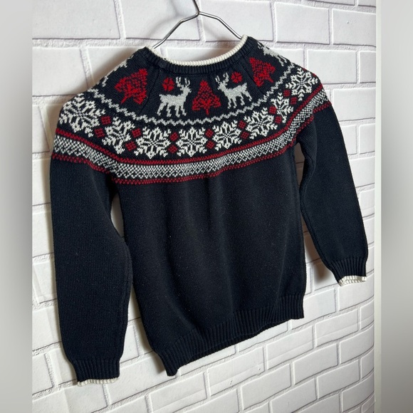 CHARTER CLUB girls Black and Red Sweater with Reindeer Pattern/size 6X - Picture 6 of 7